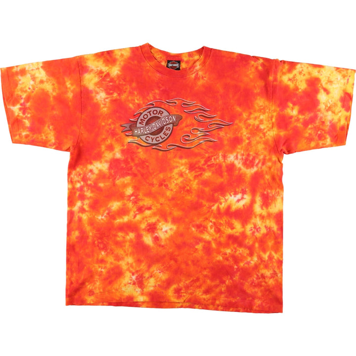 00'S Harley-Davidson Tie-dye Pattern Motorcycle Bike T-shirt Made in USA Men's XL /eaa429211
