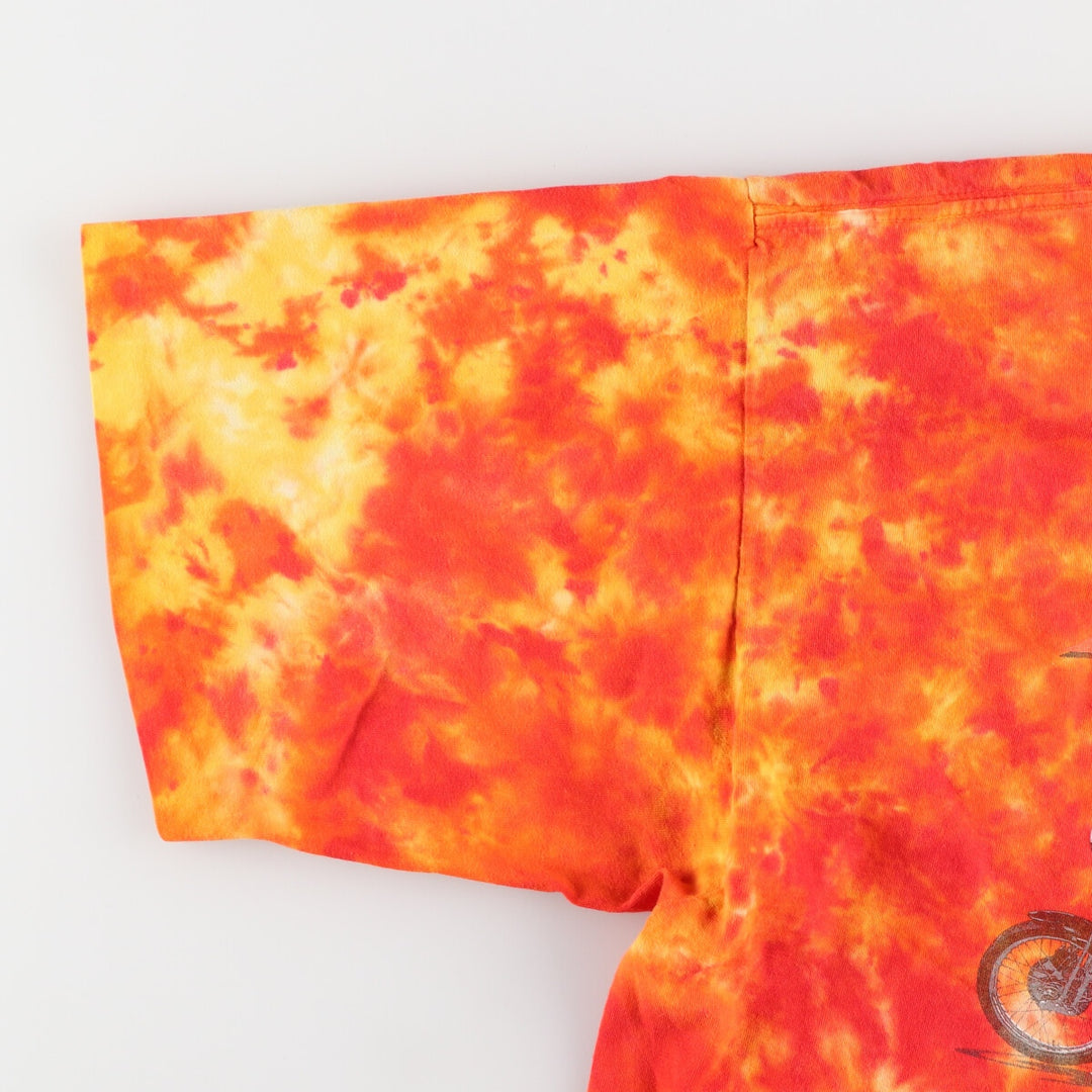 00'S Harley-Davidson Tie-dye Pattern Motorcycle Bike T-shirt Made in USA Men's XL /eaa429211