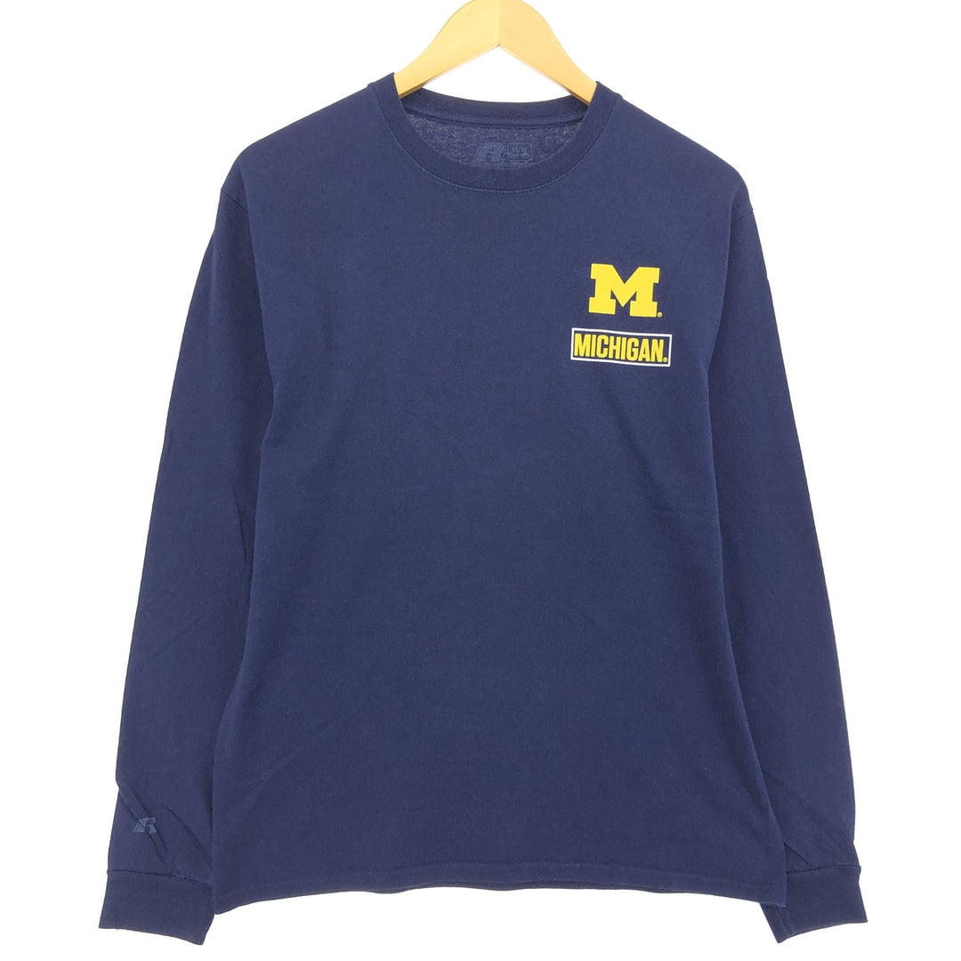 Russell MICHIGAN University of Michigan back print long T-shirt long T men's M size /eaa429229