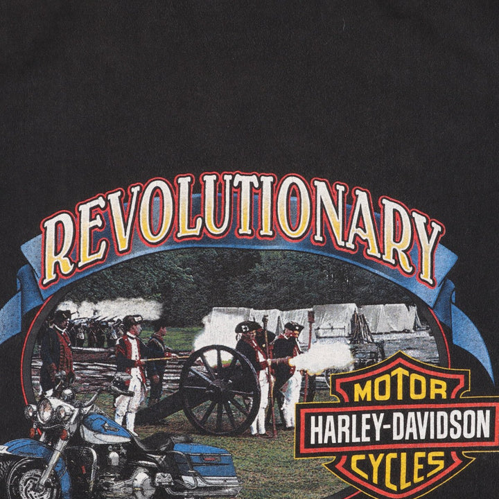 00'S Harley-Davidson Fire Pattern Motorcycle Bike T-Shirt Men's L size / eaa429465