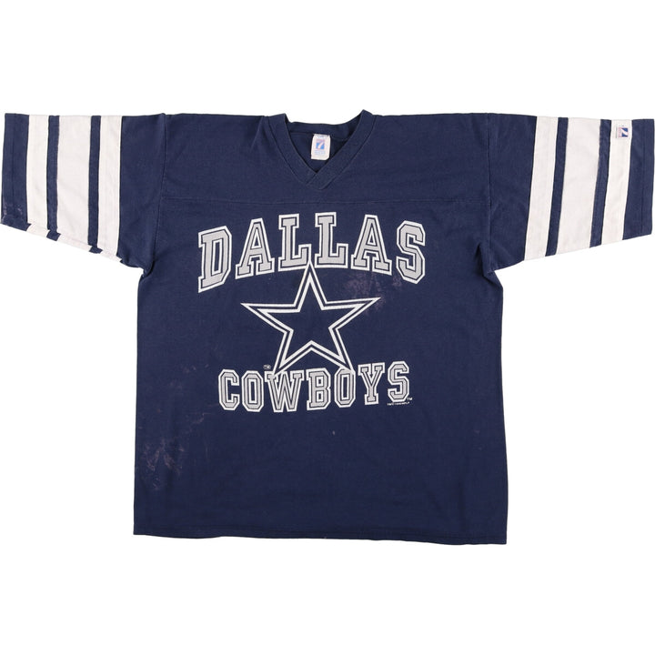 90'S LOGO7 NFL DALLAS COWBOYS Dallas Cowboys V-neck football T-shirt Made in USA Men's XL Vintage /eaa429550