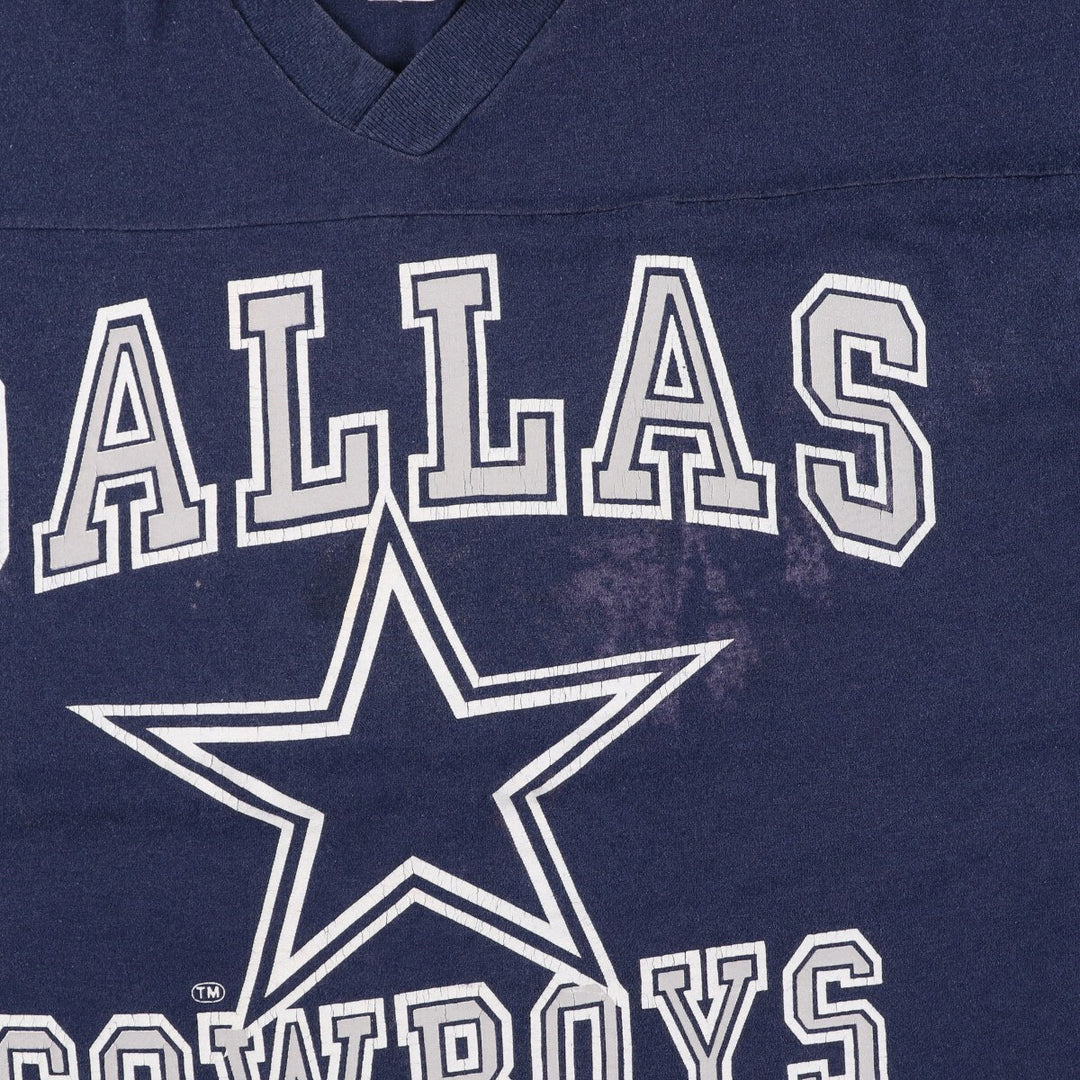 90'S LOGO7 NFL DALLAS COWBOYS Dallas Cowboys V-neck football T-shirt Made in USA Men's XL Vintage /eaa429550