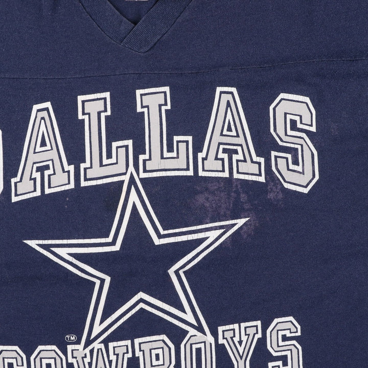 90'S LOGO7 NFL DALLAS COWBOYS Dallas Cowboys V-neck football T-shirt Made in USA Men's XL Vintage /eaa429550