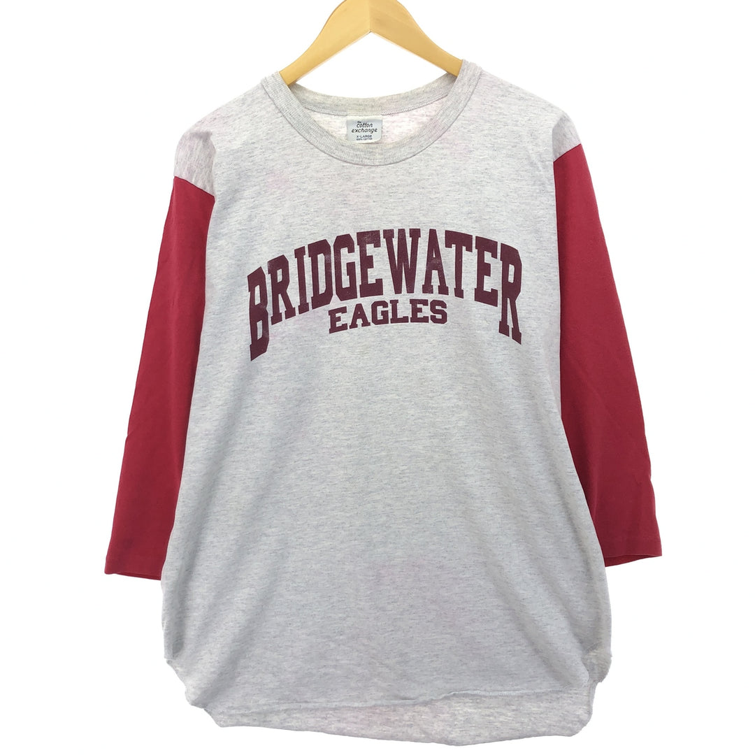 90'S THE COTTON EXCHANGE College 3/4 Sleeve Long T-Shirt Long T Made in USA Men's XL Vintage /eaa429583