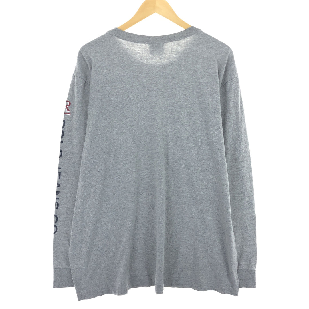 00'S Ralph Lauren POLO JEANS COMPANY Long T-shirt Men's XL cotton gray type Vintage Second Hand