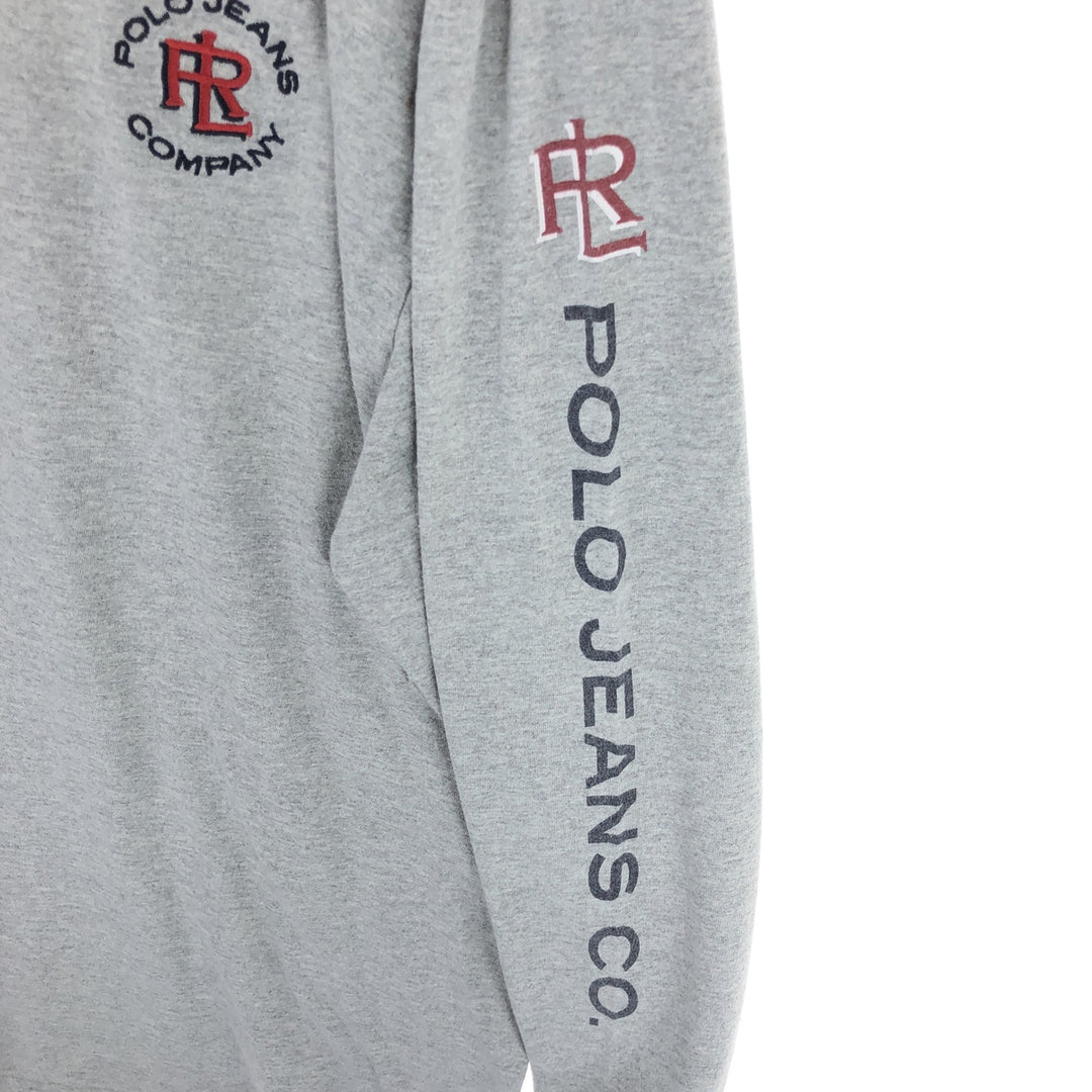 00'S Ralph Lauren POLO JEANS COMPANY Long T-shirt Men's XL cotton gray type Vintage Second Hand