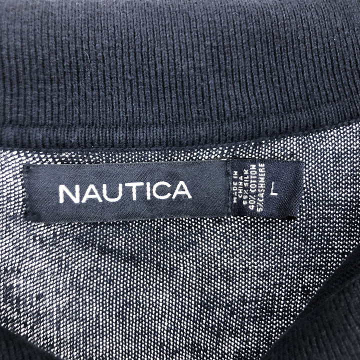 00'S NAUTICA Long Sleeve Polo Shirt Men's L others navy blue type Vintage Second Hand