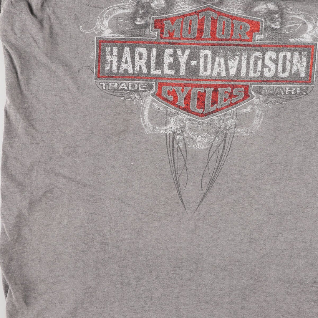 Harley-Davidson Skull Pattern Motorcycle Bike T-shirt Men's XL equivalent /eaa429737