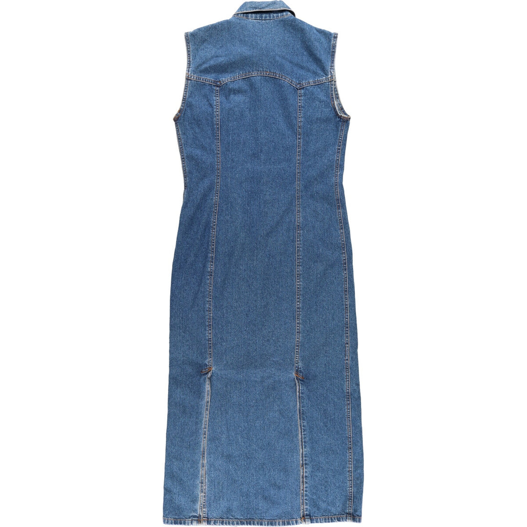 strom maxi length sleeveless denim dress women's size L /eaa429754