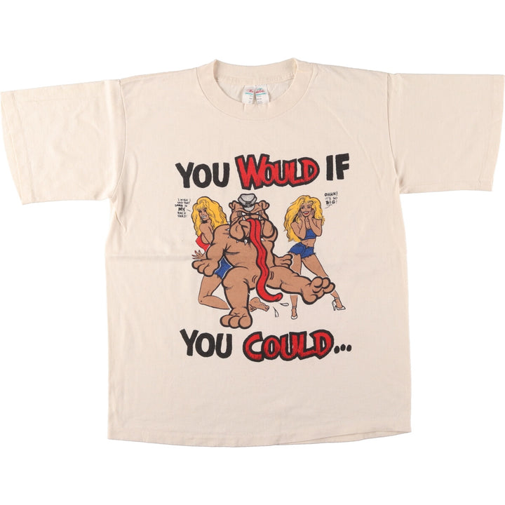 90'S HAZELWOODS printed T-shirt, made in USA, men's size M, vintage /eaa429768
