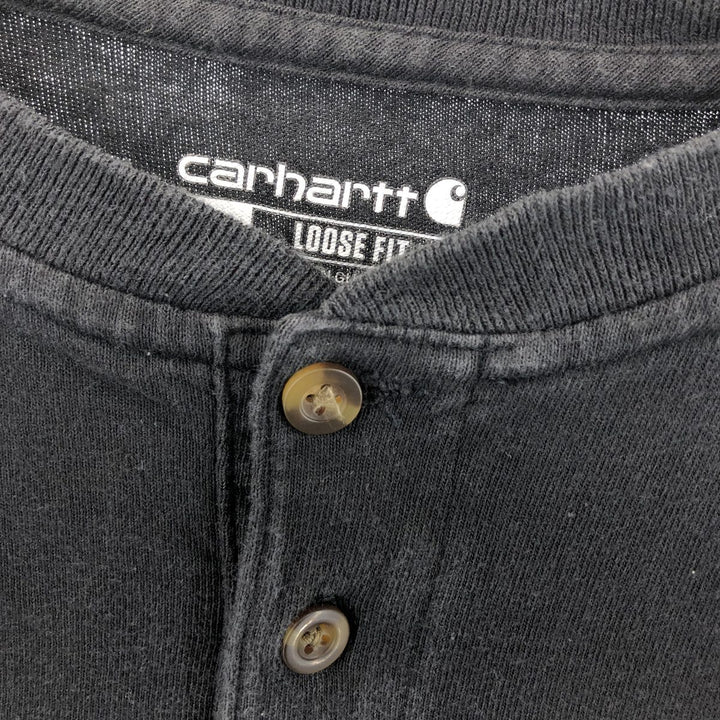 Carhartt Loose Fit Henley Neck Short Sleeve One Point Logo Pocket T-Shirt Men's XL /eaa429825