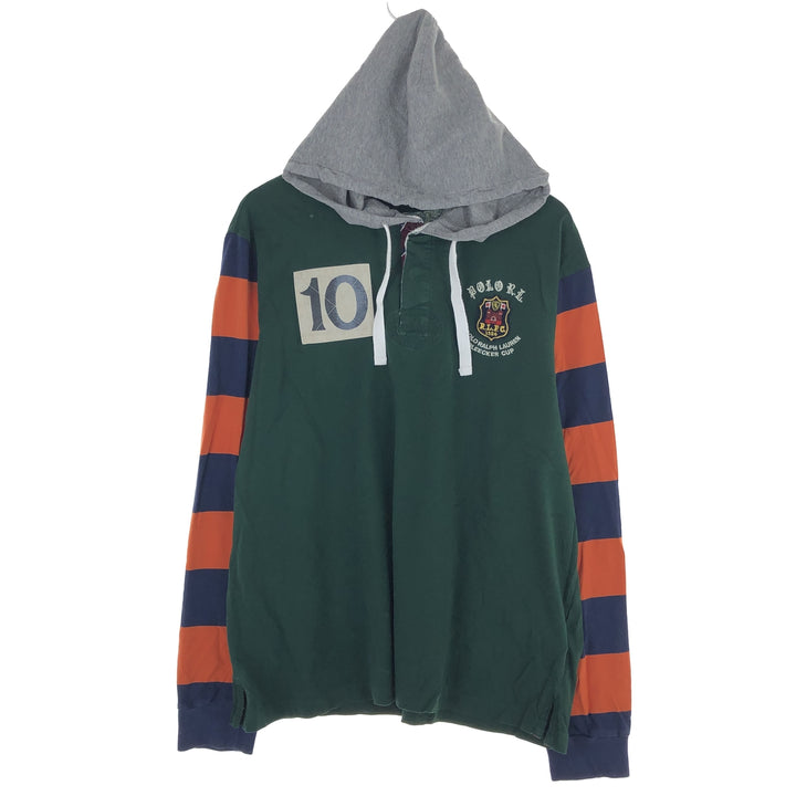 Ralph Lauren POLO RALPH LAUREN Hooded long sleeve rugby shirt Men's XL equivalent /eaa429889