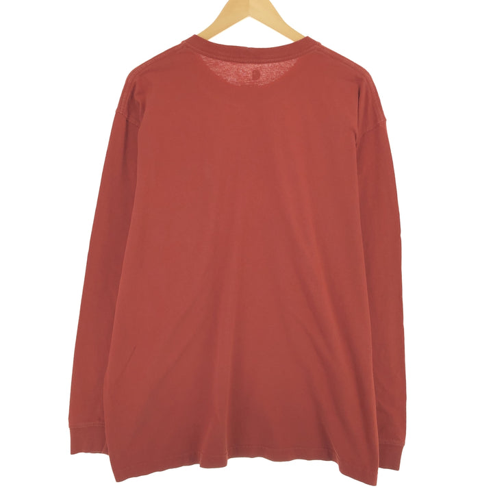 Carhartt ORIGINAL FIT Plain Pocket Long T-Shirt, Men's XL cotton red type reddish brown Vintage Second Hand