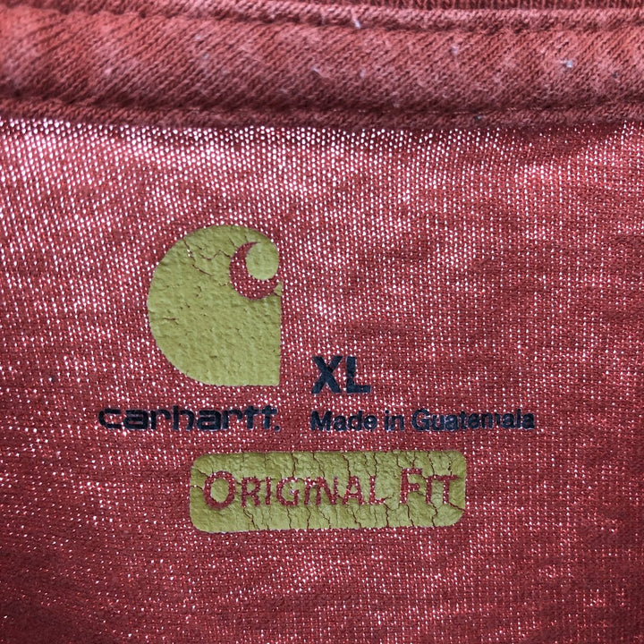 Carhartt ORIGINAL FIT Plain Pocket Long T-Shirt, Men's XL cotton red type reddish brown Vintage Second Hand