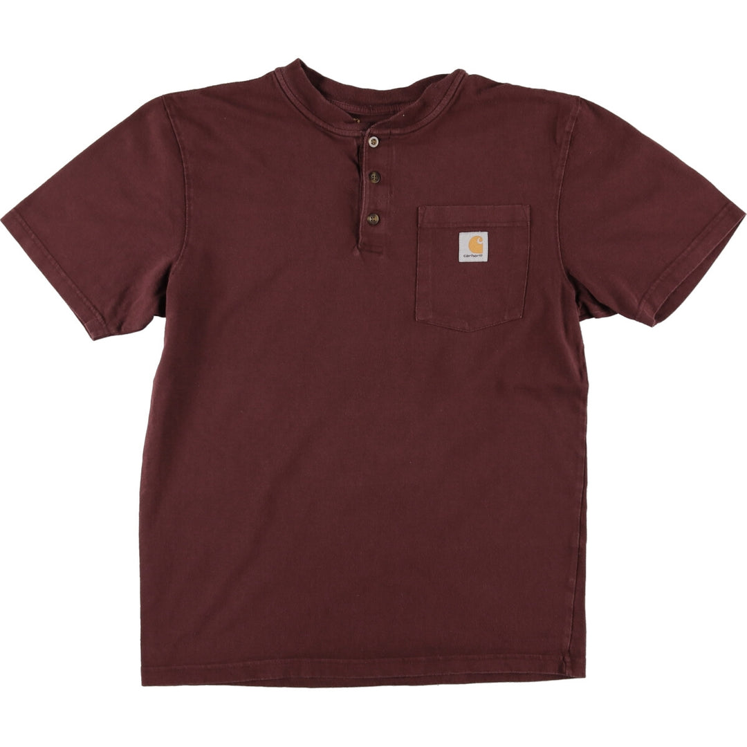 Carhartt Henley Neck Short Sleeve One Point Logo Pocket T-Shirt Men's S Size / eaa429940