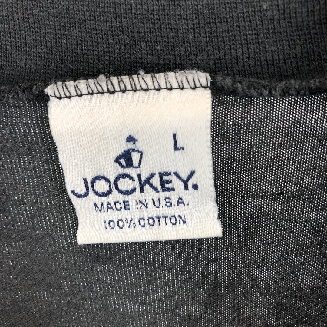 90'S JOCKEY High Neck Long T-Shirt Long Sleeve T Made in USA Men's L Vintage cotton black type Vintage Second Hand