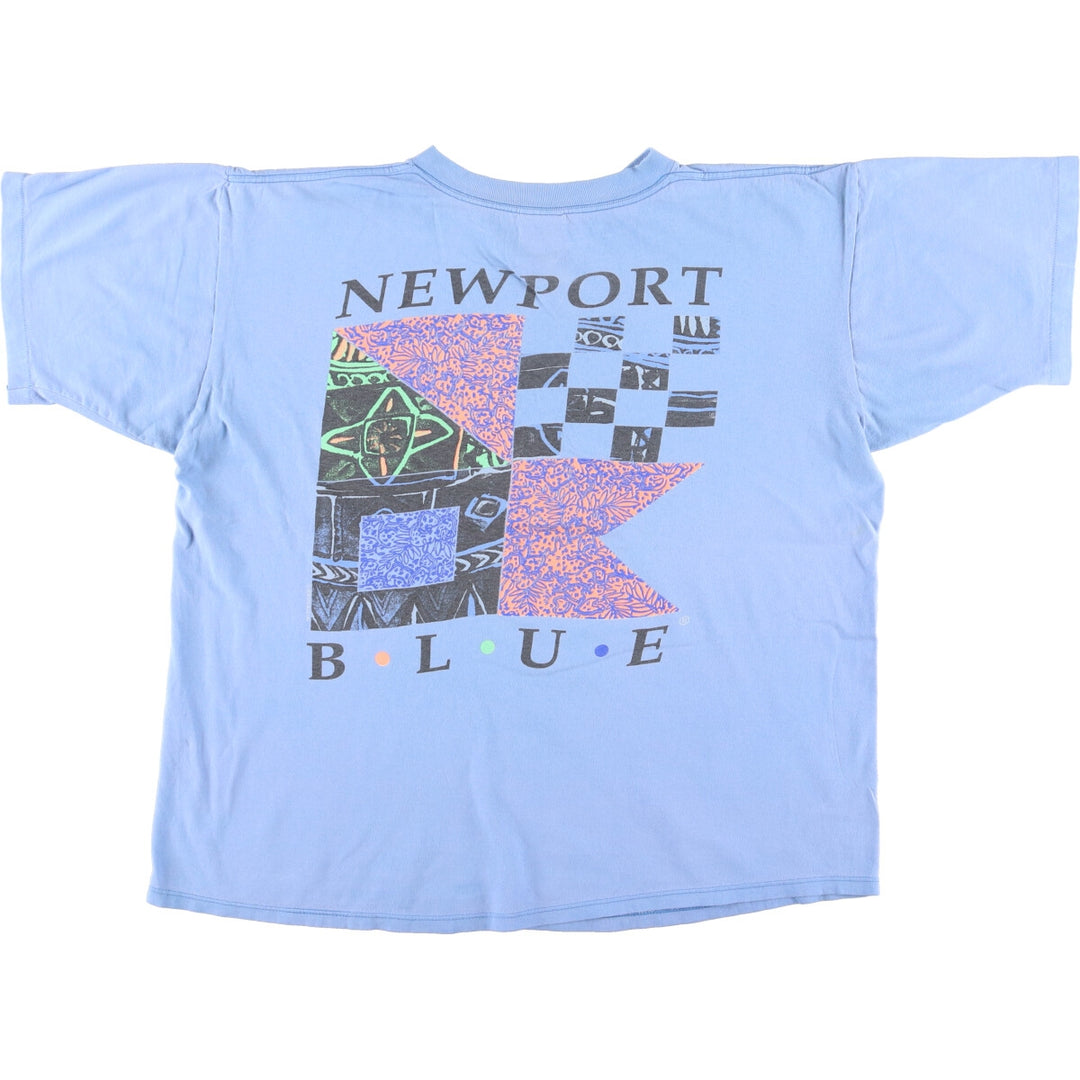 90'S NEWPORT BLUE Printed T-shirt Men's XL Vintage /eaa429990