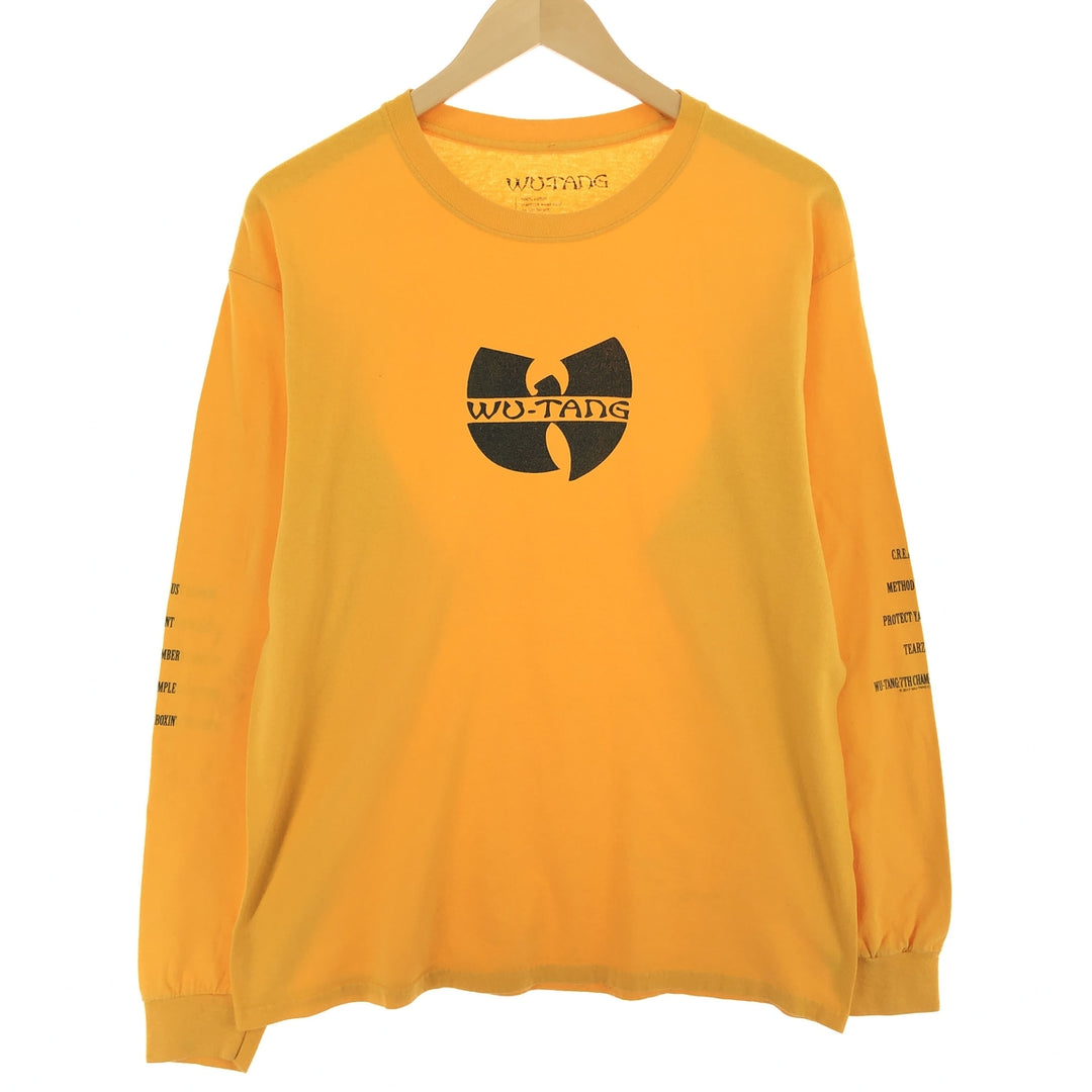 WU-TANG CLAN Long Sleeve T-Shirt Rap Tee Men's L cotton yellow type Vintage Second Hand