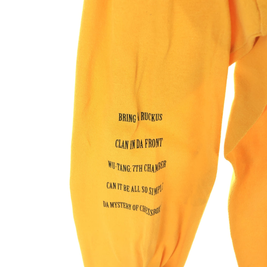 WU-TANG CLAN Long Sleeve T-Shirt Rap Tee Men's L cotton yellow type Vintage Second Hand