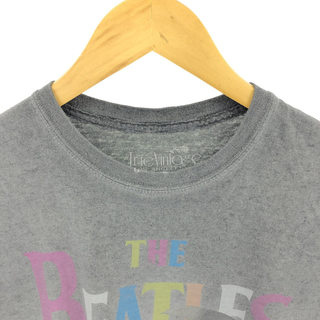 TRUE VINTAGE LOS ANGELES THE BEATLES Band T-shirt, Men's S size cotton gray type Vintage Second Hand