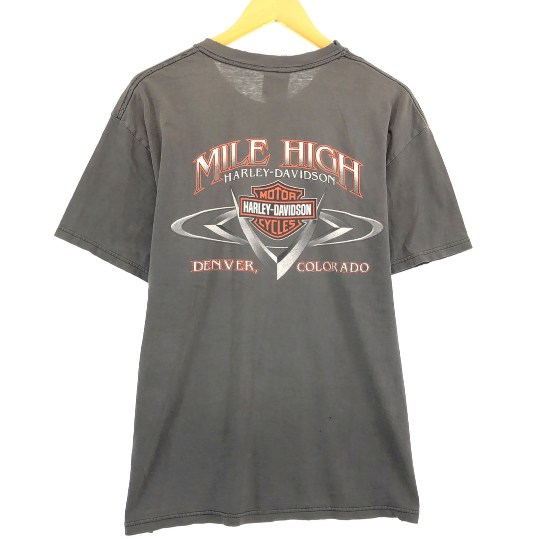 00'S Harley-Davidson Hanes Back Print Motorcycle Bike T-Shirt Made in USA Men's L /eaa430205