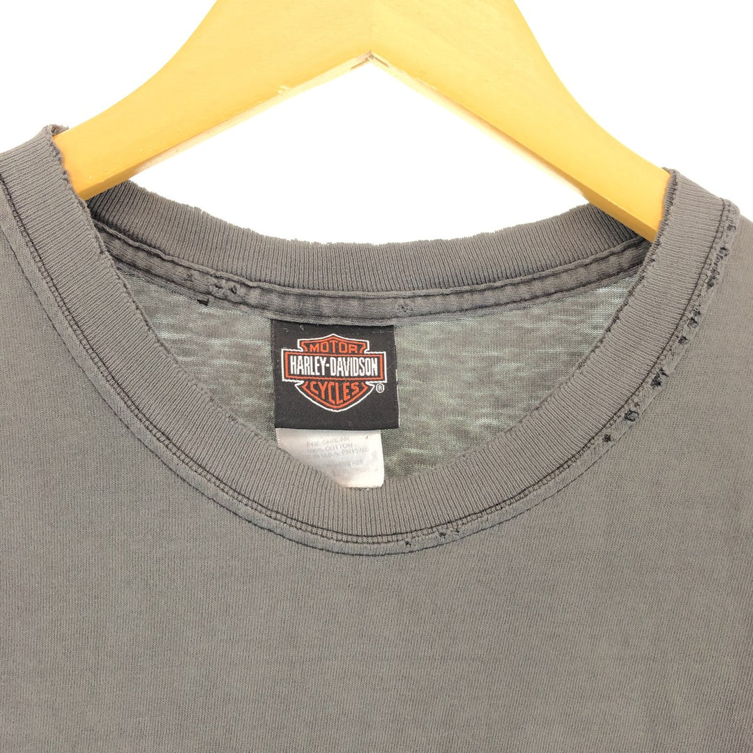 00'S Harley-Davidson Hanes Back Print Motorcycle Bike T-Shirt Made in USA Men's L /eaa430205