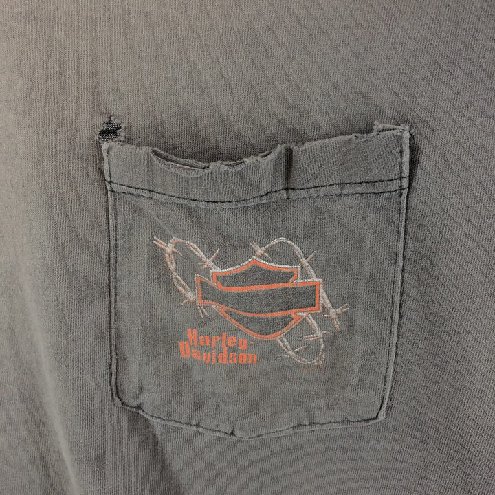 00'S Harley-Davidson Hanes Back Print Motorcycle Bike T-Shirt Made in USA Men's L /eaa430205