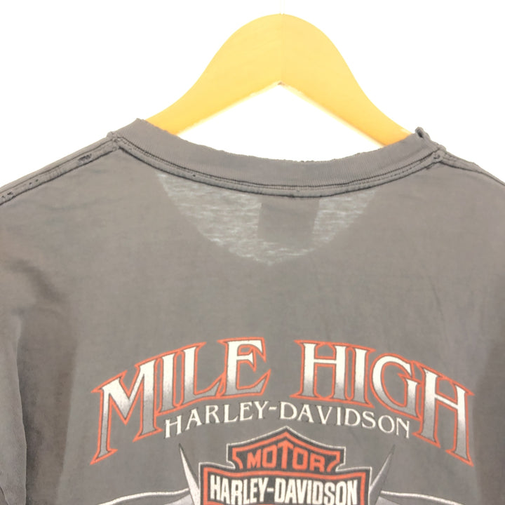 00'S Harley-Davidson Hanes Back Print Motorcycle Bike T-Shirt Made in USA Men's L /eaa430205