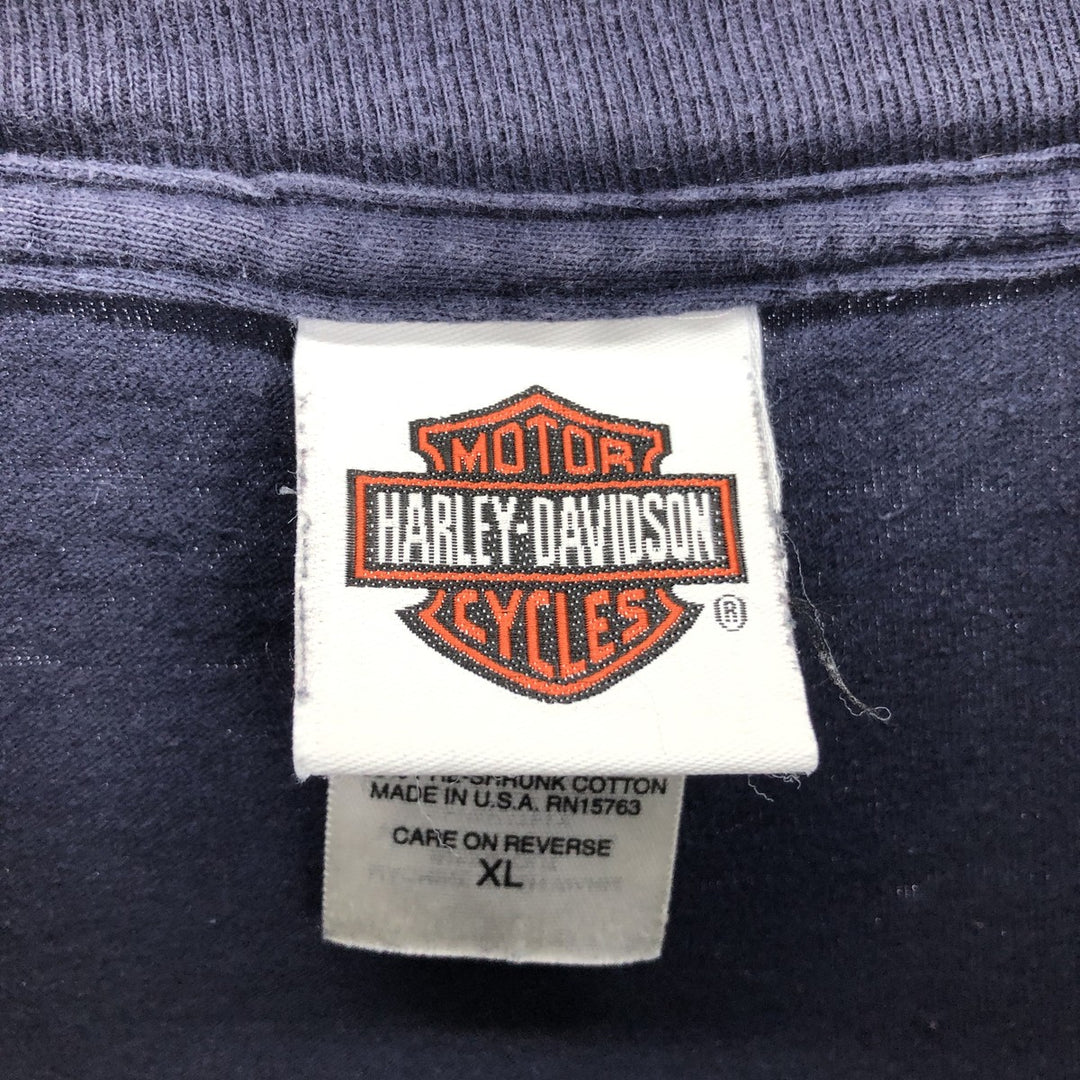 00'S Harley-Davidson Fire Pattern Long Sleeve T-Shirt Made in USA Men's XL Vintage /eaa430254