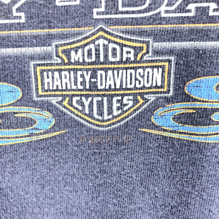 00'S Harley-Davidson Fire Pattern Long Sleeve T-Shirt Made in USA Men's XL Vintage /eaa430254