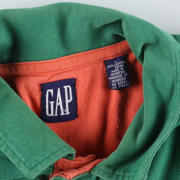 90'S GAP Long Sleeve Rugby Shirt Men's L Vintage /eaa430282