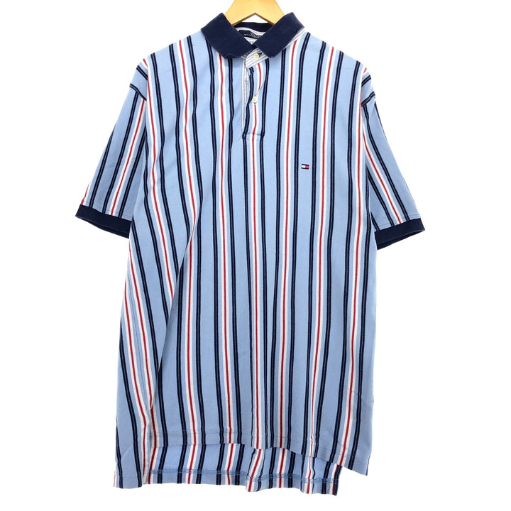 Tommy Hilfiger TOMMY HILFIGER Multi-stripe short sleeve striped polo shirt Men's L size / eaa430384