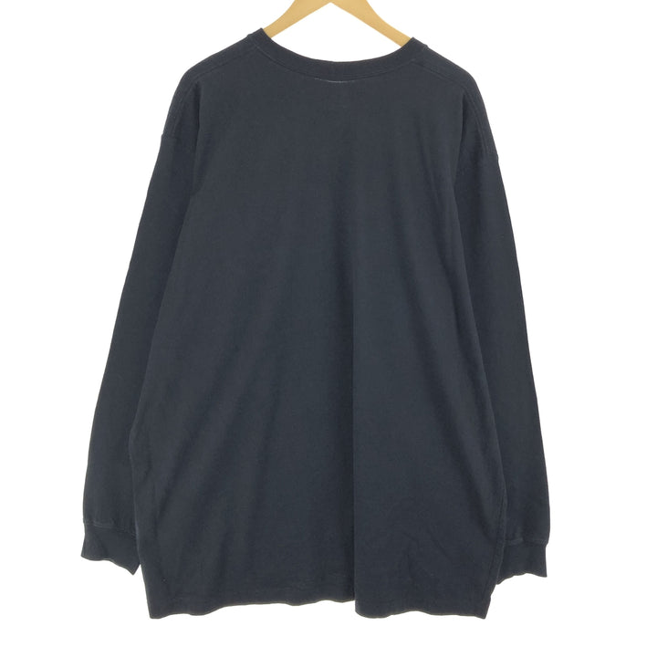 Big Size Carhartt ORIGINAL FIT Plain Pocket Long T-Shirt Long Tee Men's XXXL cotton black type Vintage Second Hand