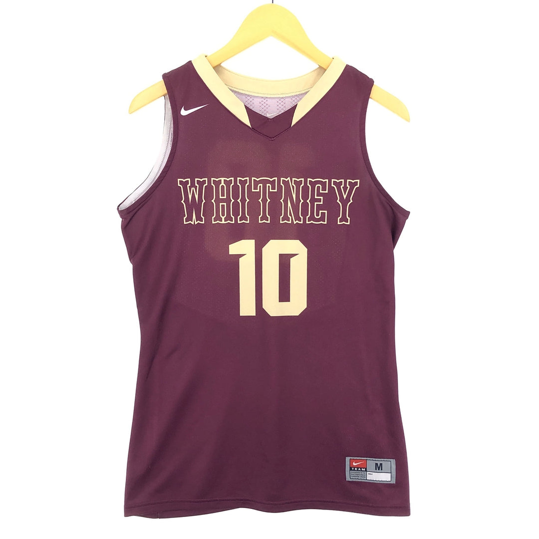 Nike NIKE TEAM V-neck mesh tank top game shirt men's M polyester bordeaux Vintage Second Hand