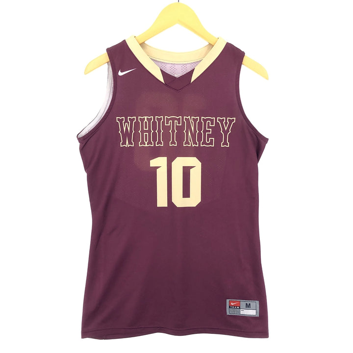 Nike NIKE TEAM V-neck mesh tank top game shirt men's M polyester bordeaux Vintage Second Hand