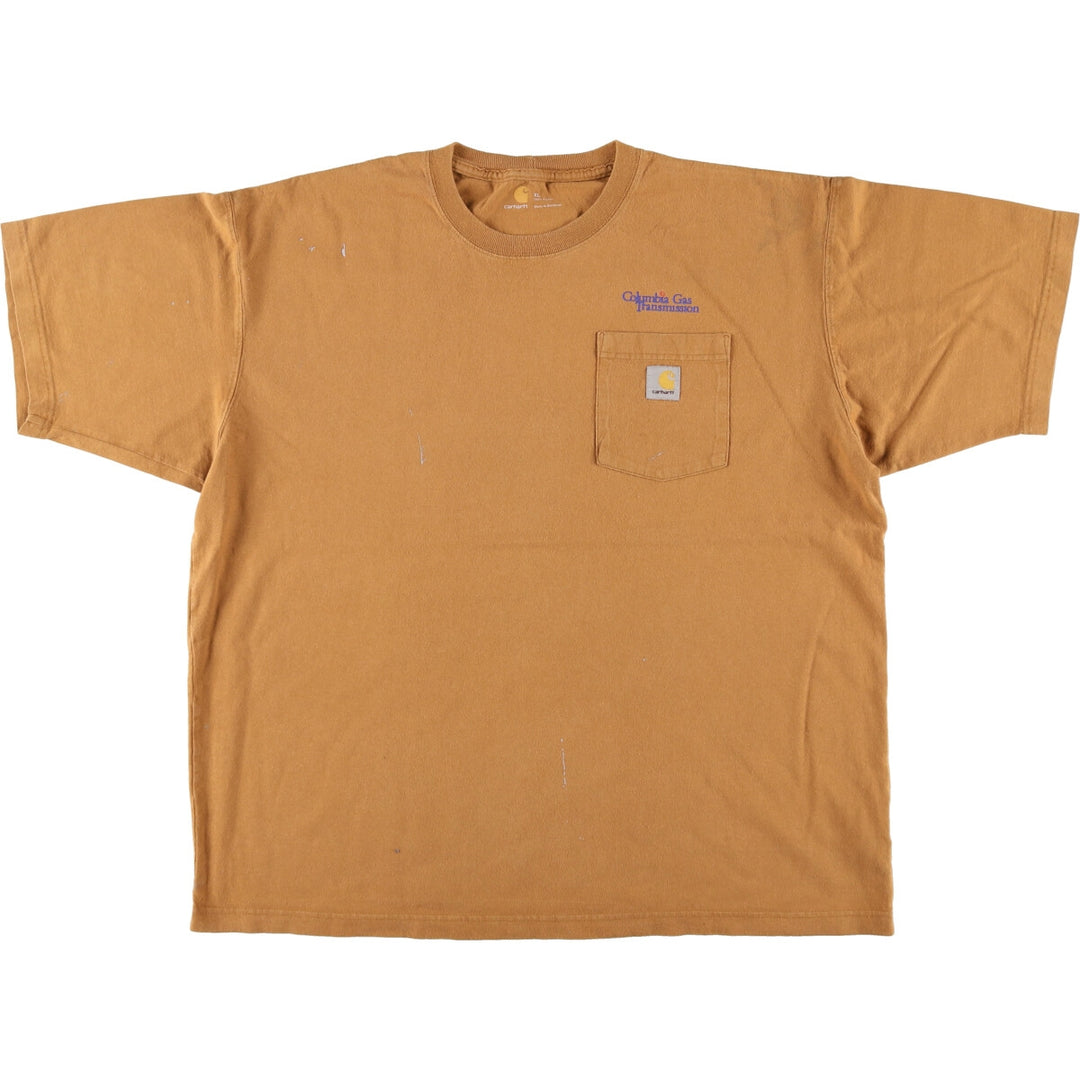 Carhartt Short Sleeve One Point Logo Pocket T-Shirt Men's XL cotton brown type Vintage Second Hand