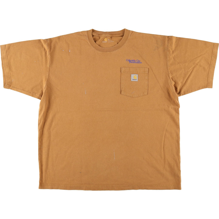Carhartt Short Sleeve One Point Logo Pocket T-Shirt Men's XL cotton brown type Vintage Second Hand