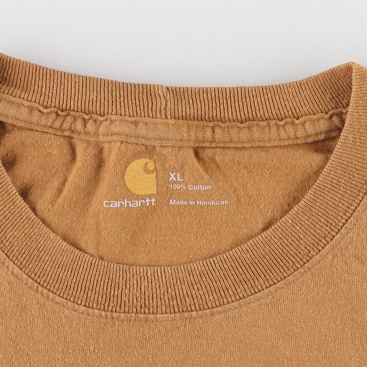 Carhartt Short Sleeve One Point Logo Pocket T-Shirt Men's XL cotton brown type Vintage Second Hand