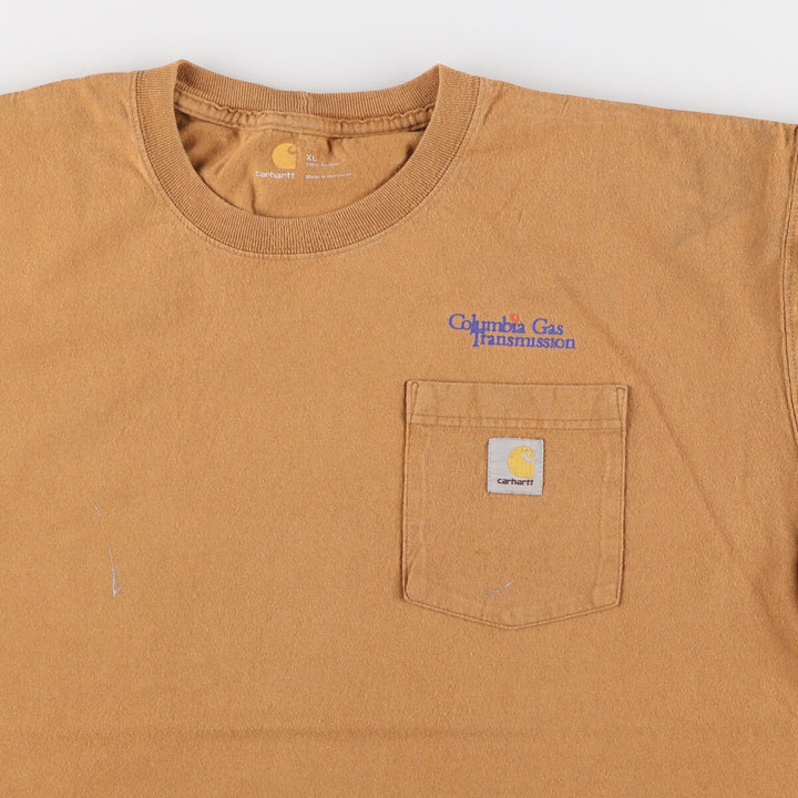 Carhartt Short Sleeve One Point Logo Pocket T-Shirt Men's XL cotton brown type Vintage Second Hand