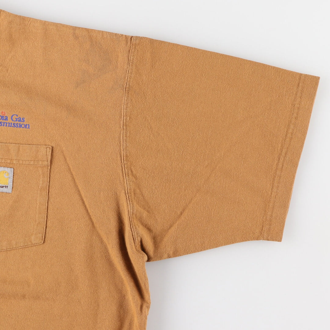 Carhartt Short Sleeve One Point Logo Pocket T-Shirt Men's XL cotton brown type Vintage Second Hand