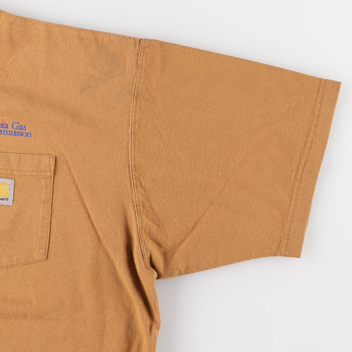 Carhartt Short Sleeve One Point Logo Pocket T-Shirt Men's XL cotton brown type Vintage Second Hand