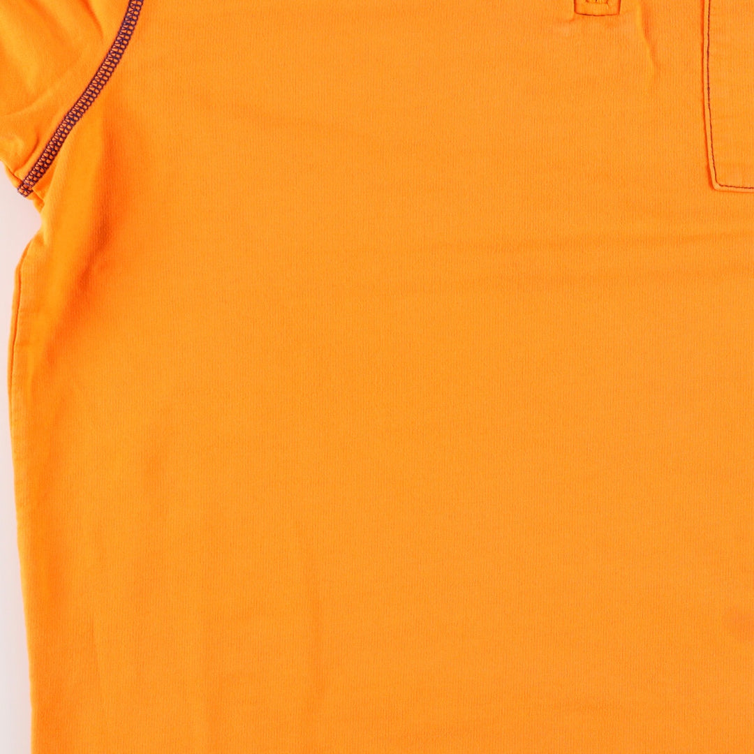 NAUTICA Half Zip High Neck Long T-Shirt, Men's L cotton orange type Vintage Second Hand