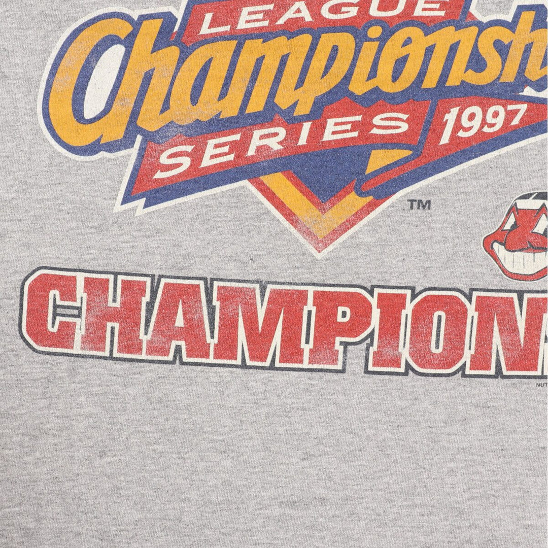 90'S Lee SPORT MLB CLEVELAND INDIANS Cleveland Indians Sports Print T-Shirt Men's XL /eaa430551