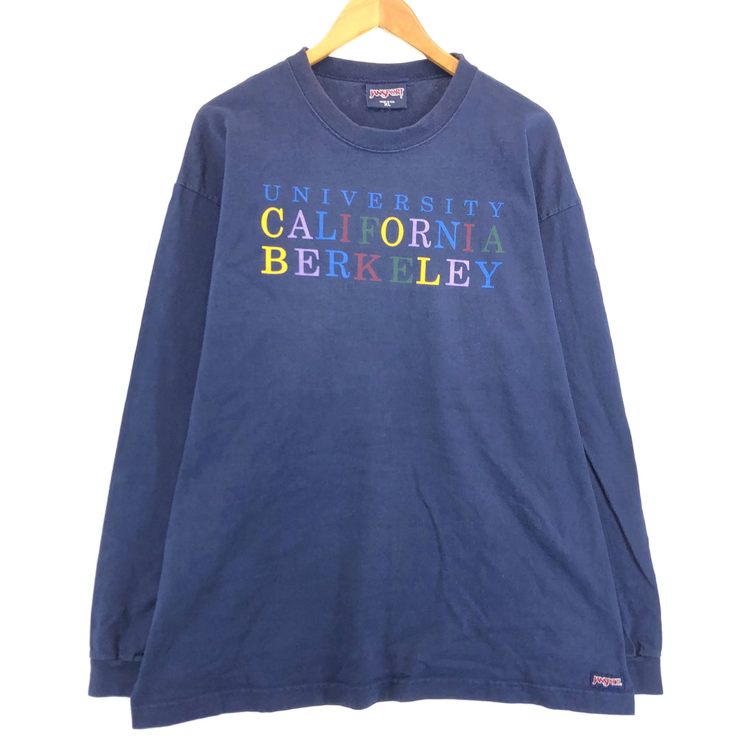 Jansport JANSPORT Long Sleeve T-Shirt Made in USA Men's XL cotton navy blue type Vintage Second Hand