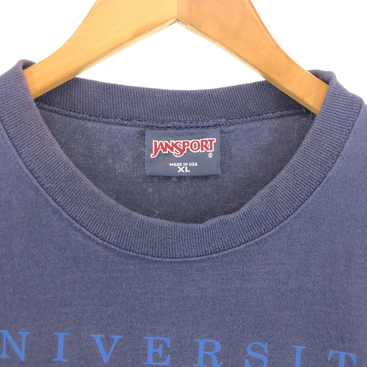 Jansport JANSPORT Long Sleeve T-Shirt Made in USA Men's XL cotton navy blue type Vintage Second Hand