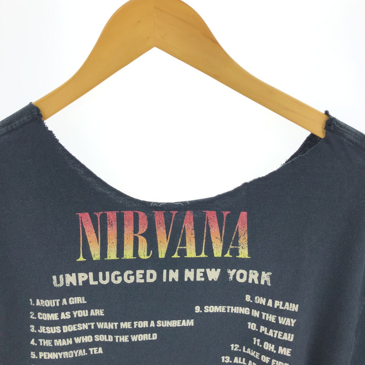 NIRVANA Cut-off Band T-Shirt, Made in USA, Men's L size / eaa430585