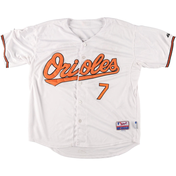 Majestic MLB BALTIMORE ORIOLES Baltimore Orioles Mesh Game Shirt Baseball Shirt Men's L /eaa430677