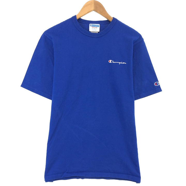 Champion Replica Bar Tag One Point Logo T-Shirt Men's M cotton blue type Vintage Second Hand