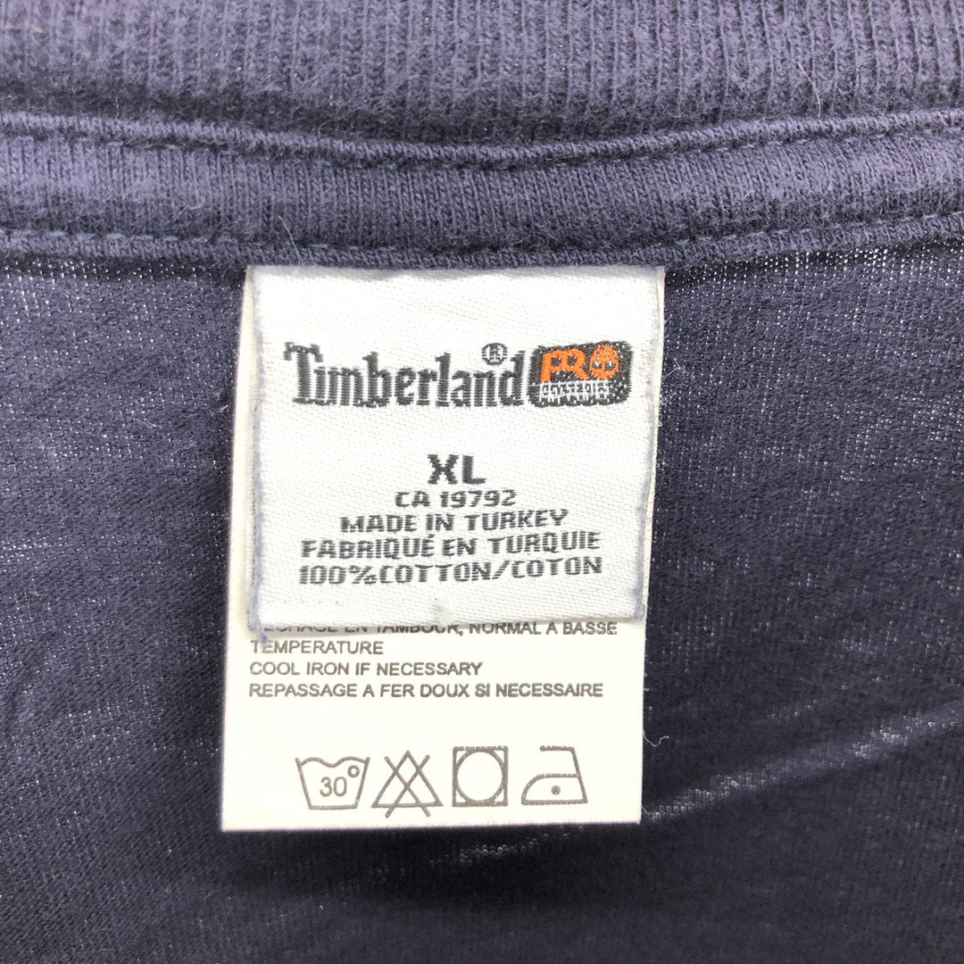 Timberland PRO SERIES Short Sleeve One Point Logo Pocket T-Shirt Men's XL cotton navy blue type Vintage Second Hand