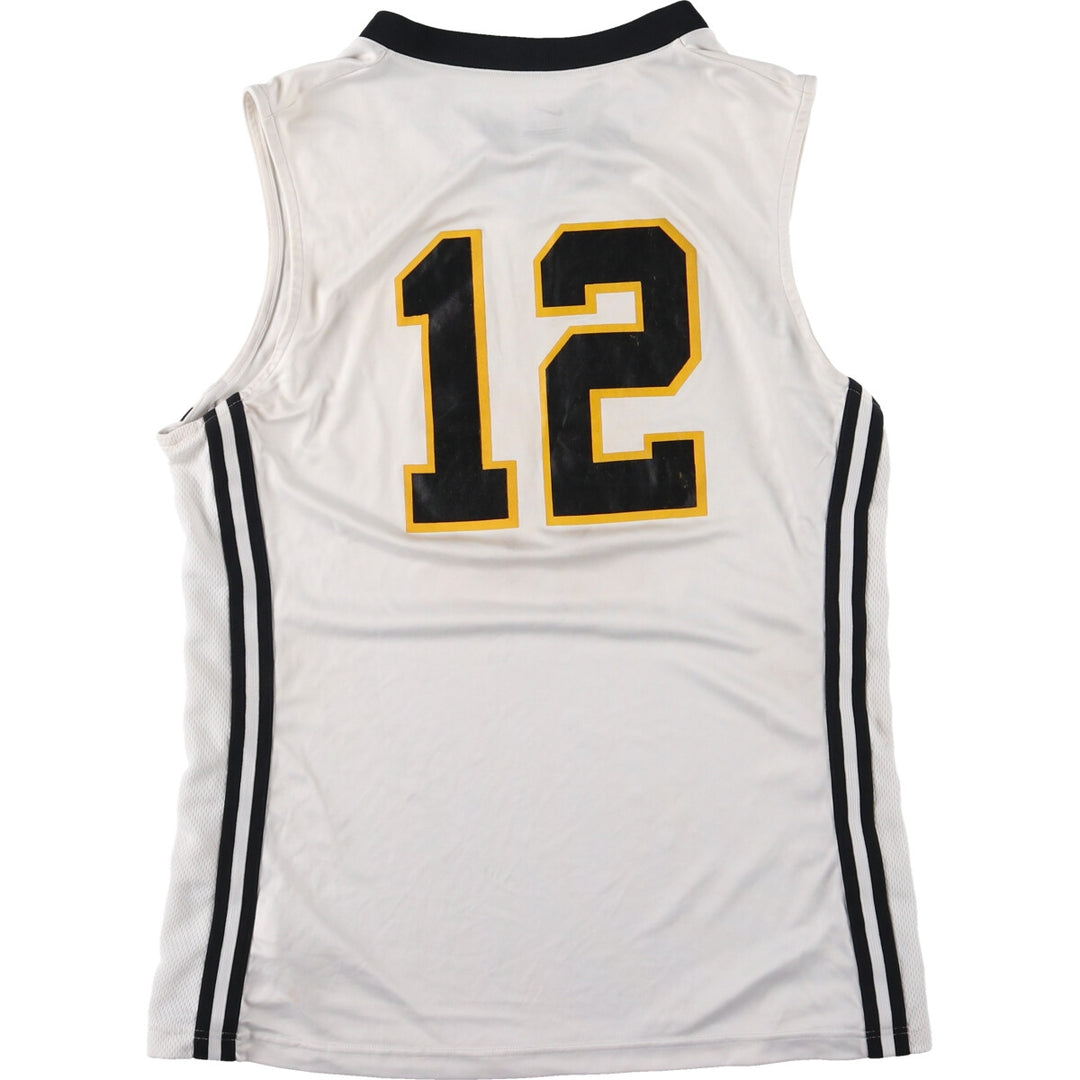 Nike V-neck mesh tank top game shirt, men's L polyester white type Vintage Second Hand